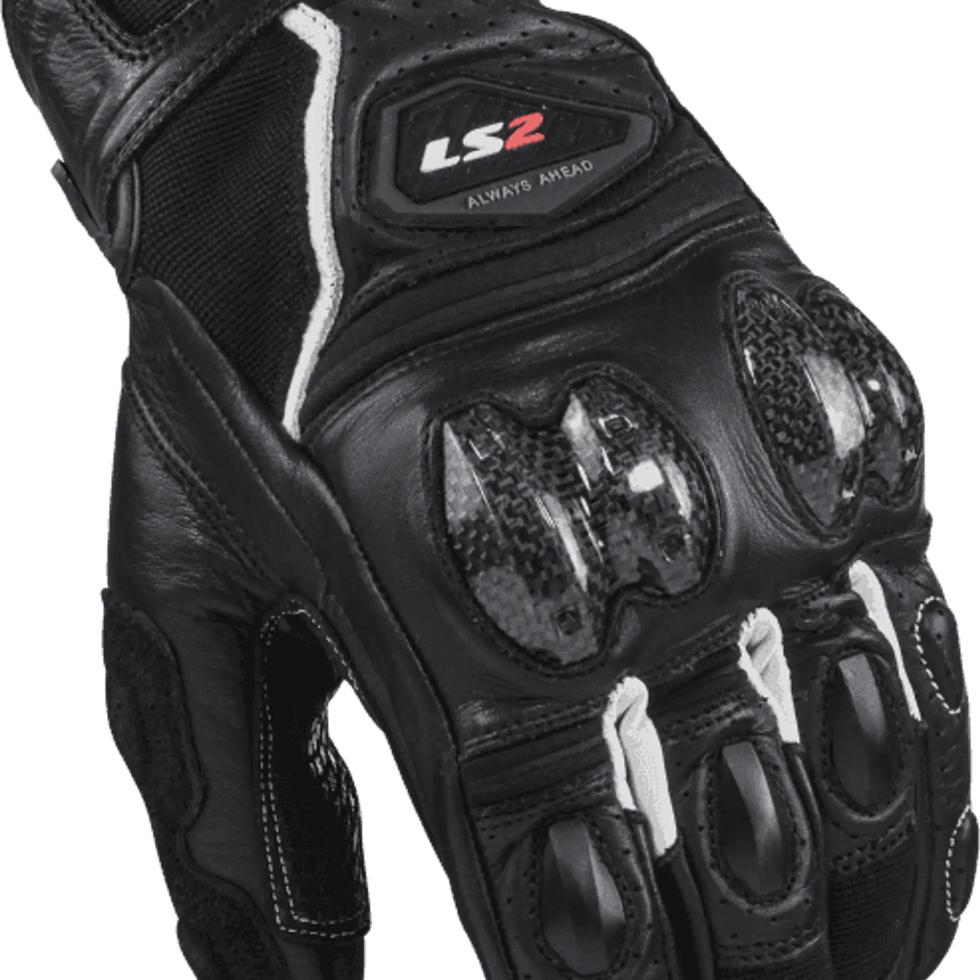 LS2 SPARK II LEATHER GLOVES BLACK WHITE - 1748192295RBXY - Master