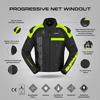 Spidi  |  7111103073 Progressive Net Windout Jacket - Black/Yellow - Master