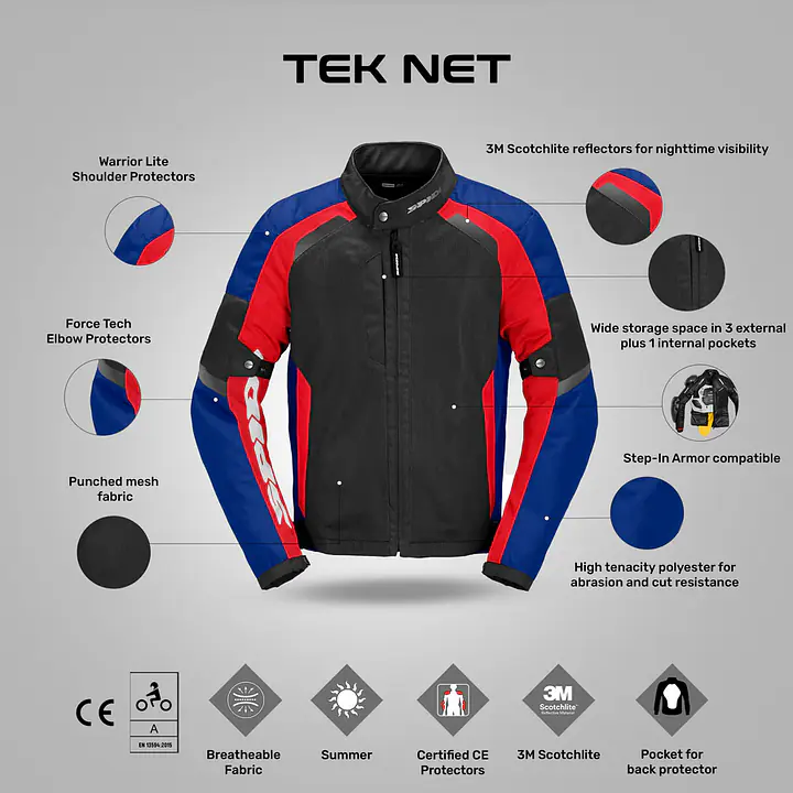 Spidi  |  7111103053 Tek Net Jacket - Blue - Master