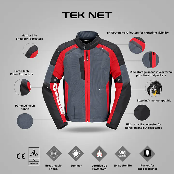 Spidi  |  7111103051  Tek Net Jacket - Red - Master