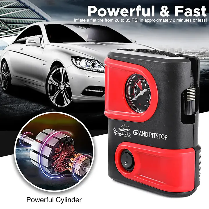 Grand PitStop  |  7513300011  Tire Inflator Machine Dual Port for Car and Bike - Master