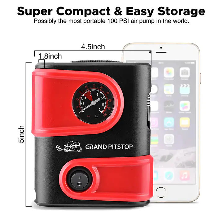 Grand PitStop  |  7513300011  Tire Inflator Machine Dual Port for Car and Bike - Master