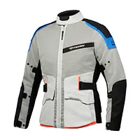 Ixon  |  7121103091  M-Njord Jacket - Light Grey / Blue/ Neon Red - Master