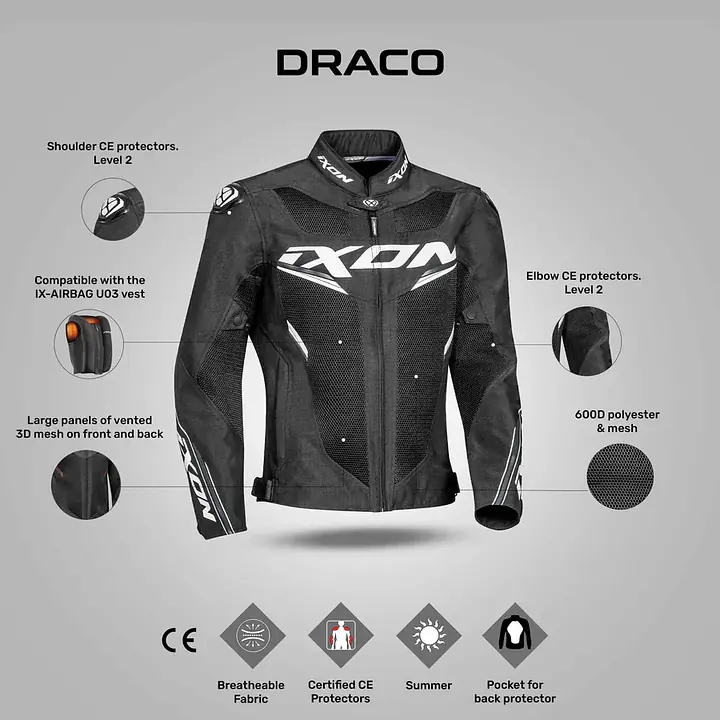 Ixon  |  7121103031  Draco Jacket - Black/White - Master