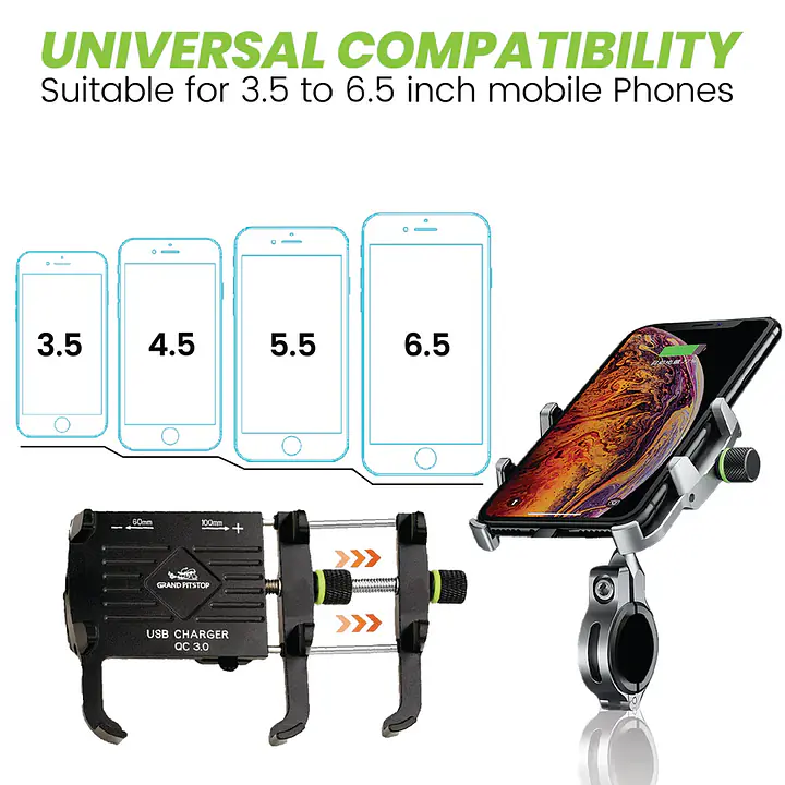 Grand PitStop  |  7513000011  Claw-Jaw Grip Mobile Holder With Charger - Master