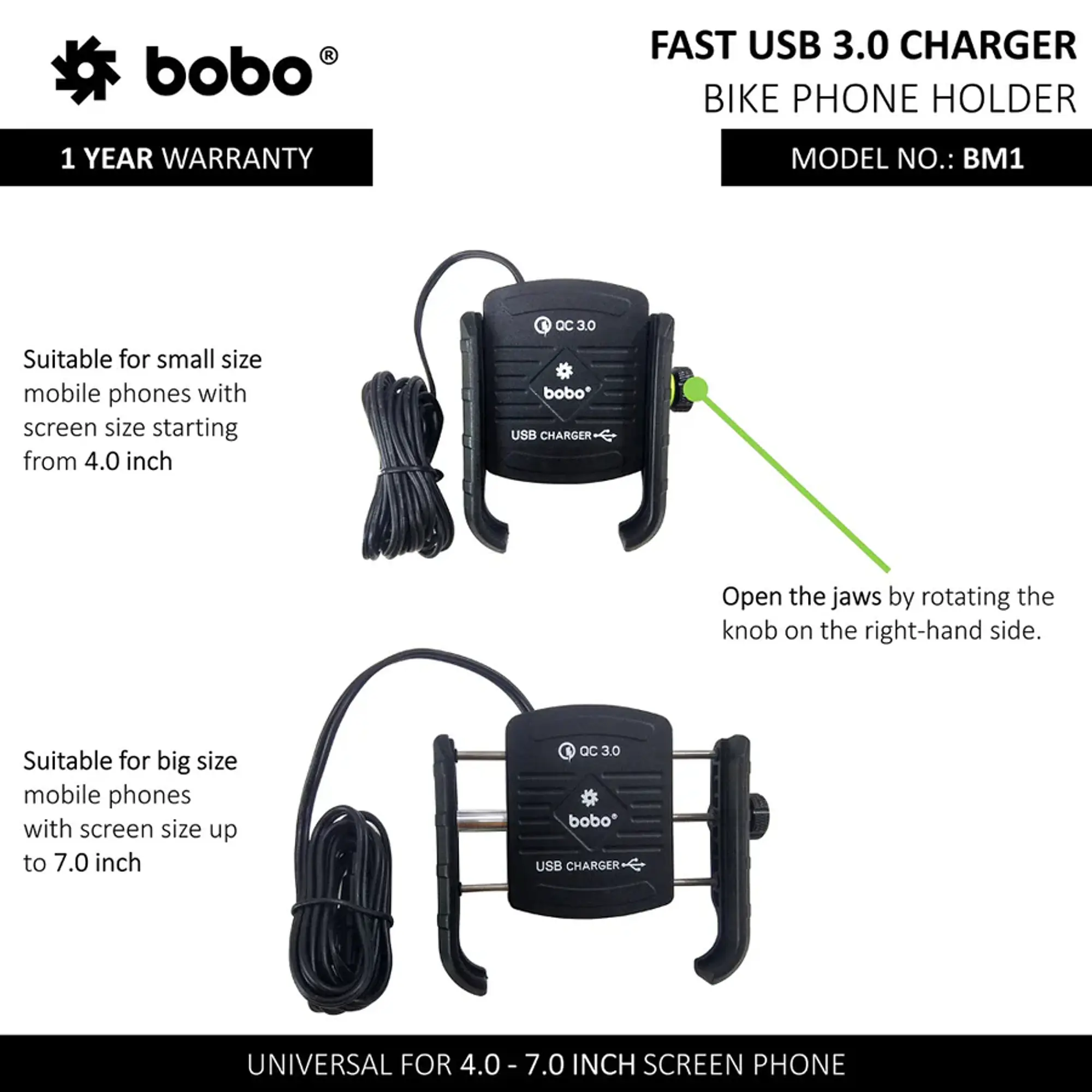 Bobo Gears  |  7493000011  BM1 - Jaw-Grip (Fast USB 3.0 Charger) - Master