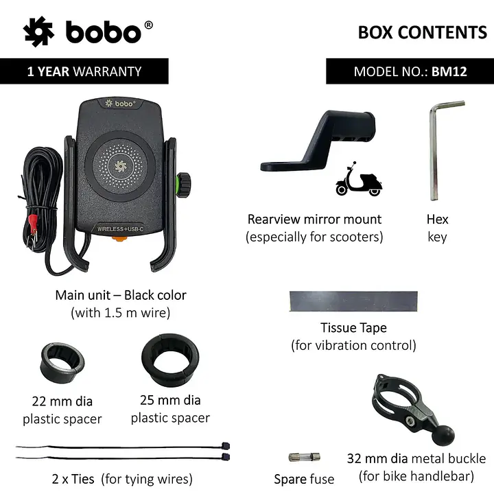 Bobo Gears  |  7493000201   BM12 - Fast Wireless + USB-C Charger - Master
