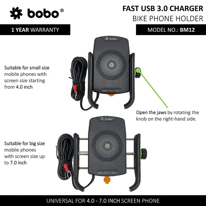 Bobo Gears  |  7493000201   BM12 - Fast Wireless + USB-C Charger - Master