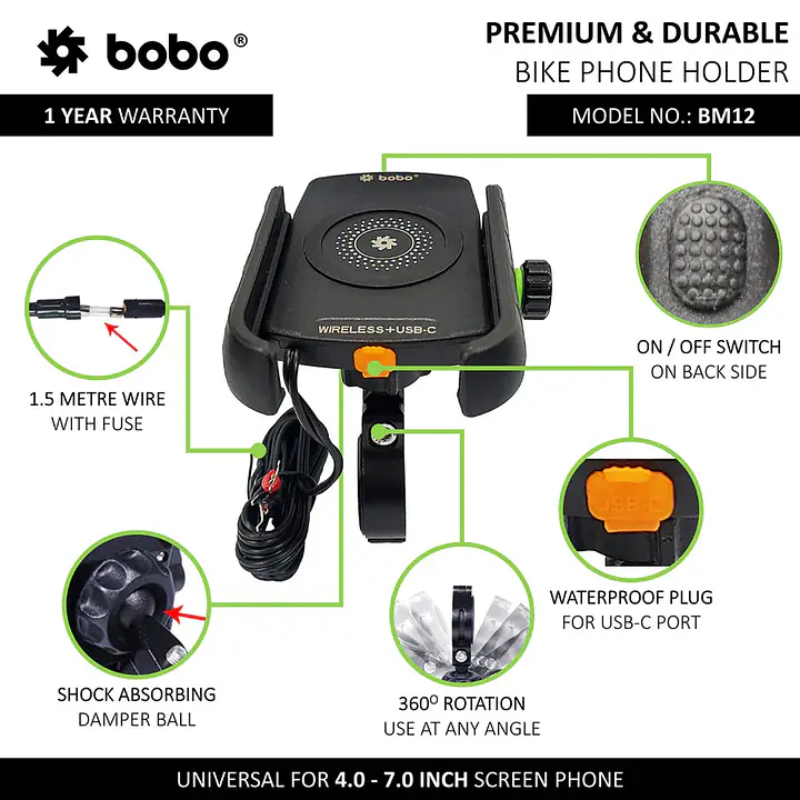 Bobo Gears  |  7493000201   BM12 - Fast Wireless + USB-C Charger - Master