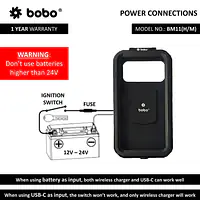 Bobo Gears  |  7493000171  BM11H - Waterproof Handlebar (With Charger) - Master