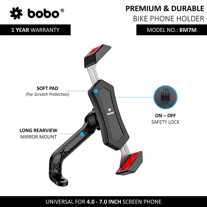 Bobo Gears  |  7493000101  BM7M - Diagonal-Grip Mirror Mount (No Charger) - Master
