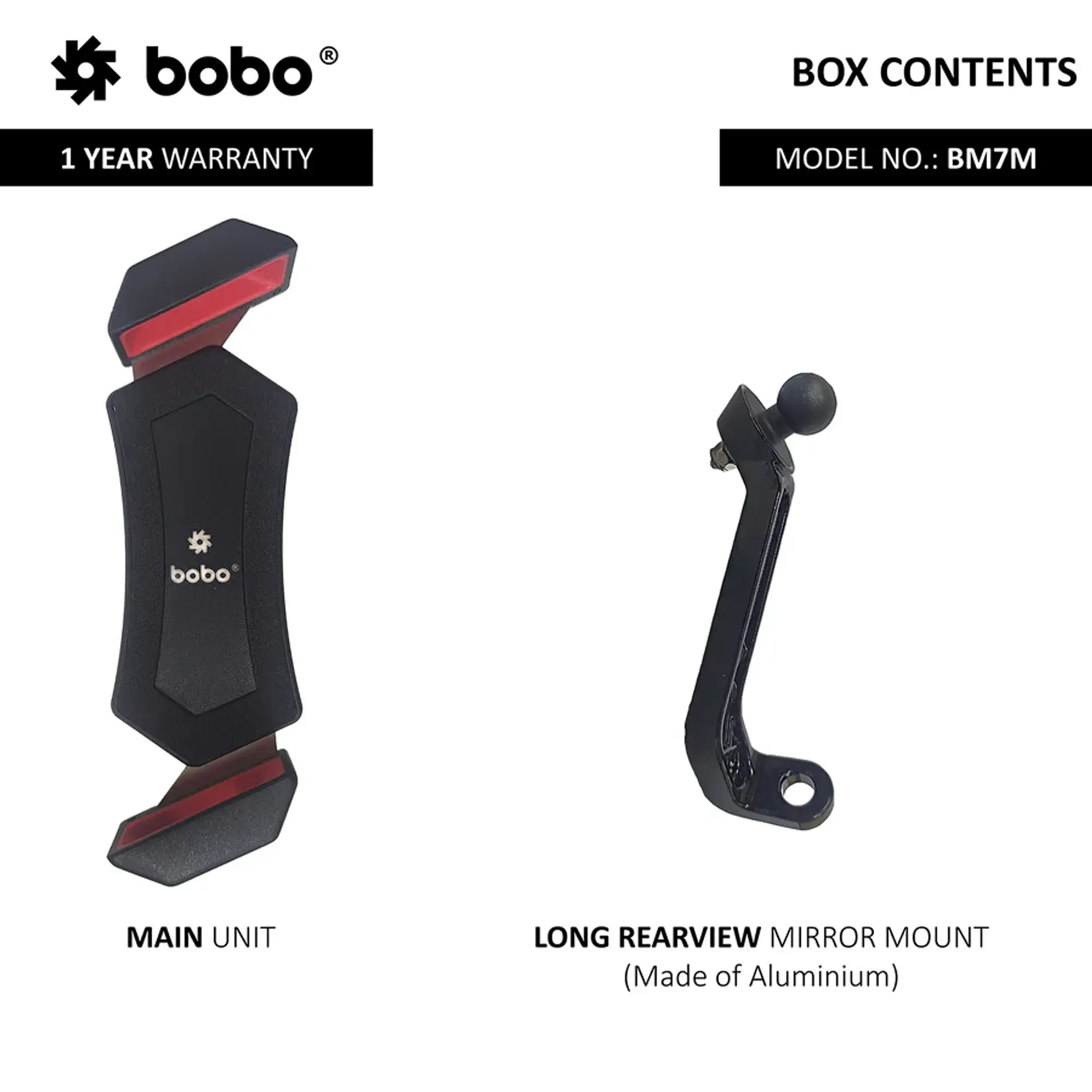 Bobo Gears  |  7493000101  BM7M - Diagonal-Grip Mirror Mount (No Charger) - Master