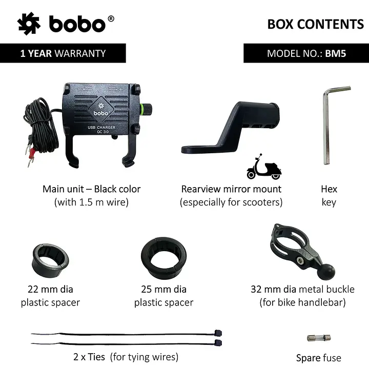 Bobo Gears  |  7493000081  BM5 - Aluminium (Fast USB 3.0 Charger) - Master