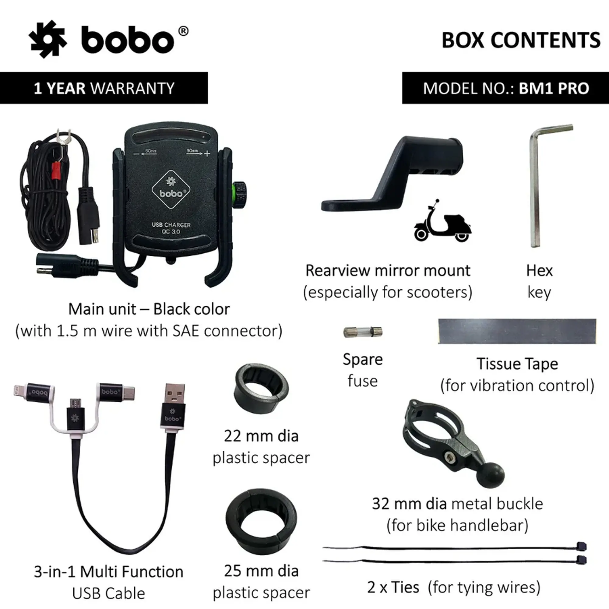 Bobo Gears  |  7493000021  BM1 PRO - BM1 + Fast USB Cable + SAE Connector - Master